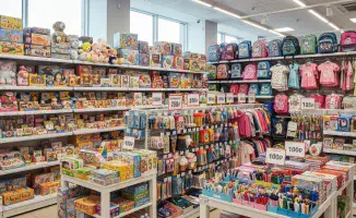 Ценники в рублях в детском магазине Восточно-Казахстанской области